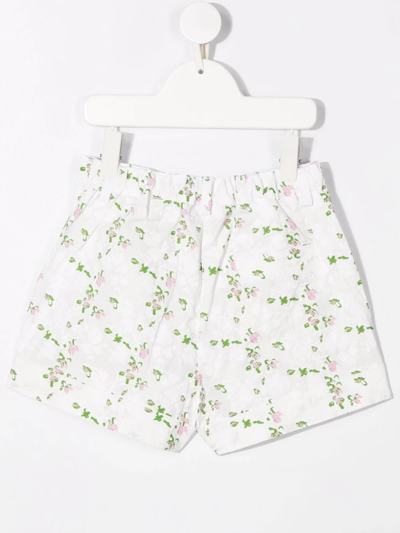 Shop Philosophy Di Lorenzo Serafini Floral-print Cotton Shorts In White