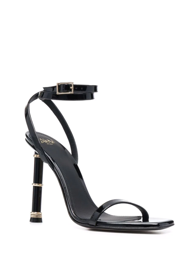 Shop Alevì Melody Three-rings Heel Sandals In Black