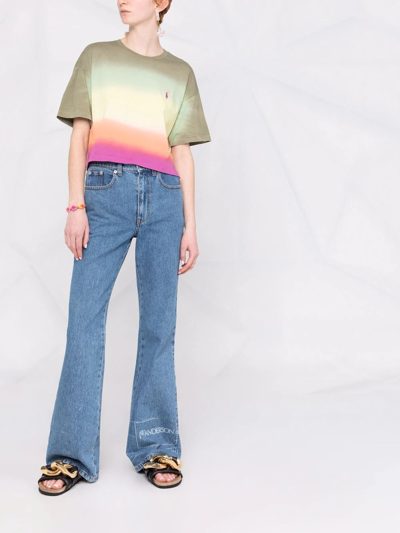 Shop Jw Anderson High-waisted Bootcut Jeans In Blue