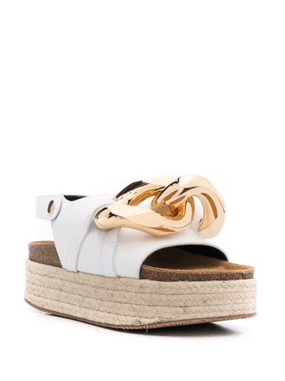 Shop Jw Anderson Chain Espadrille Sandals In White