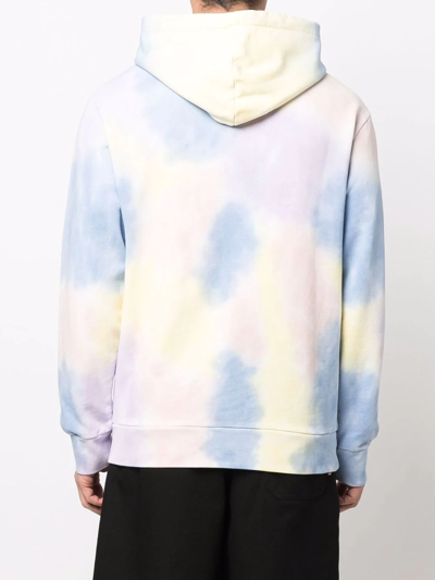 Shop Apc Tie-dye Print Hoodie In Blue