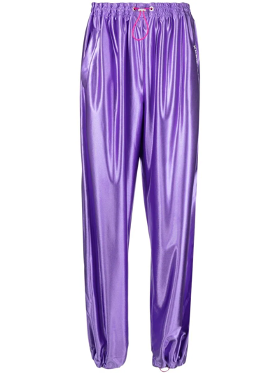 Shop Khrisjoy Wide-leg Track Pants In Purple