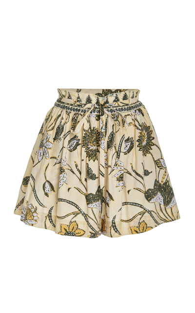 Shop Ulla Johnson Women's Rowan Cotton Mini Shorts In Yellow