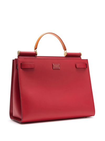 Shop Dolce & Gabbana Large Sicily 58/large Sicily 62 Bag Handle In Red