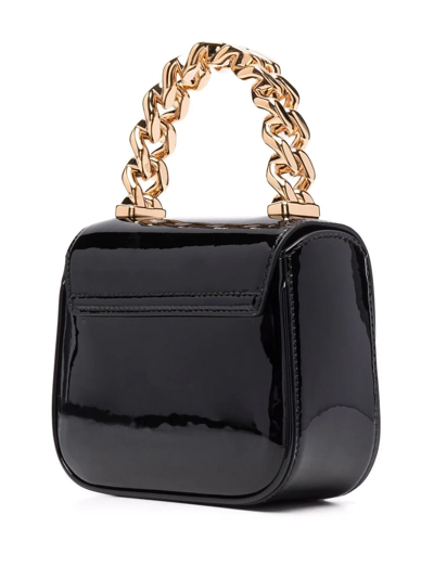 Versace Medusa Patent Chain Top-handle Crossbody Bag In Black