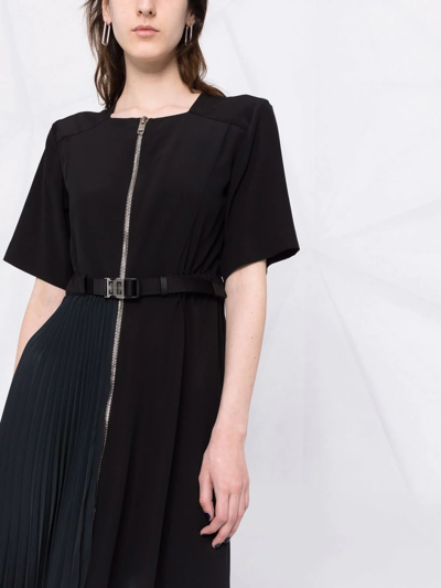 Shop Givenchy Pleated Asymmetric Hem Dress In Black