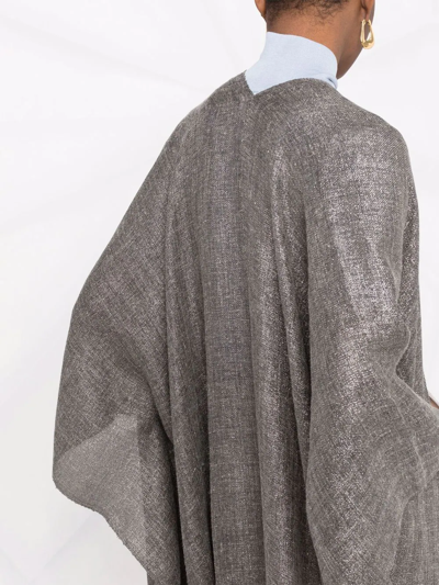 Shop Brunello Cucinelli Fringe-trim Long-length Shawl In Grey