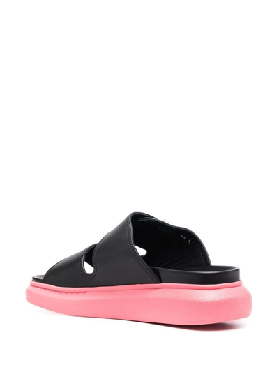 Alexander Mcqueen Double-strap Two-tone 50mm Sandals In Black