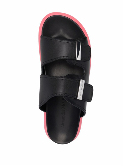 Alexander Mcqueen Double-strap Two-tone 50mm Sandals In Black
