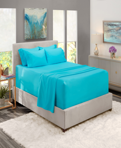 Shop Nestl Bedding Bedding 4 Piece Extra Deep Pocket Bed Sheet Set, Twin In Beach Blue