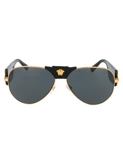 Shop Versace Sunglasses In 100287 Gold