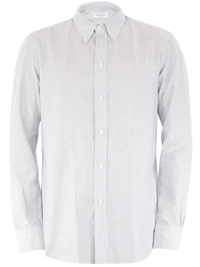 Shop Salvatore Piccolo White And Blue Striped Shirt
