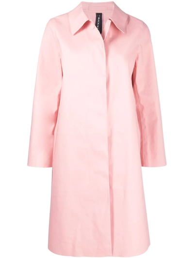 Shop Mackintosh Banton Single-breasted Button-front Coat In Pink