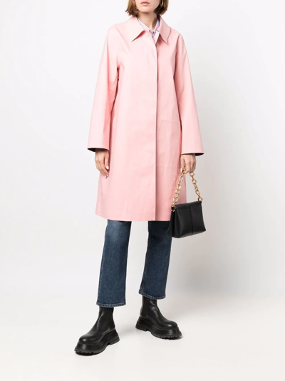 Shop Mackintosh Banton Single-breasted Button-front Coat In Pink