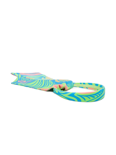 Shop Versace Abstract-print Tie-fastening Headband In Green