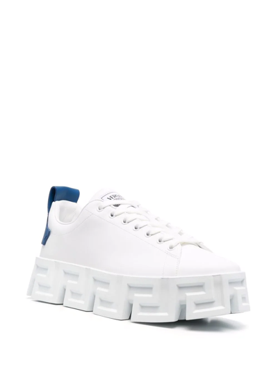 Shop Versace Greca Labyrinth Low-top Sneakers In White