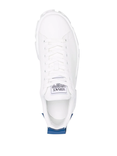 Shop Versace Greca Labyrinth Low-top Sneakers In White