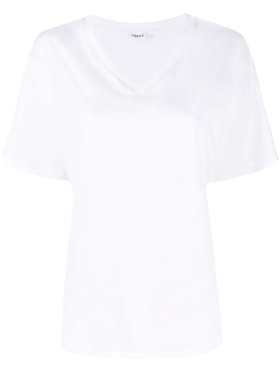 Shop Filippa K Organic-cotton V-neck T-shirt In White
