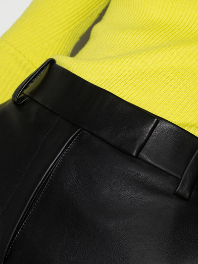 Khaite Melie Cropped Leather Trousers In Black