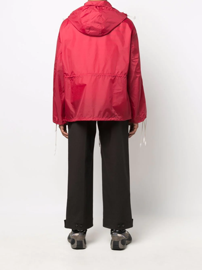 Shop Sunnei Drawstring Hooded Pullover Jacket In Red