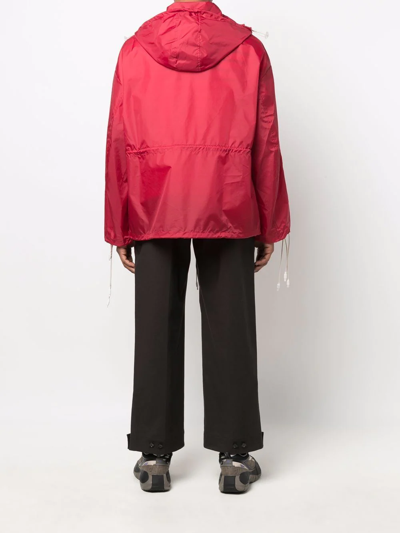 Sunnei Drawstring Hooded Pullover Jacket In Red