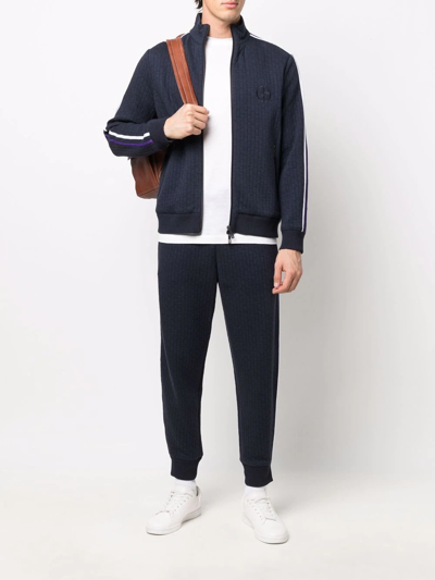 Giorgio Armani Side Stripe Detail Sweater In Blue