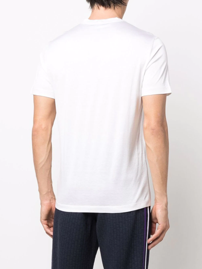 Shop Giorgio Armani Crew Neck Cotton T-shirt In Neutrals