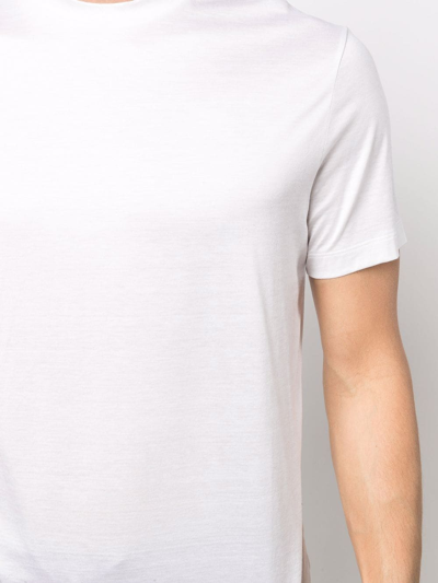 Shop Giorgio Armani Crew Neck Cotton T-shirt In Neutrals