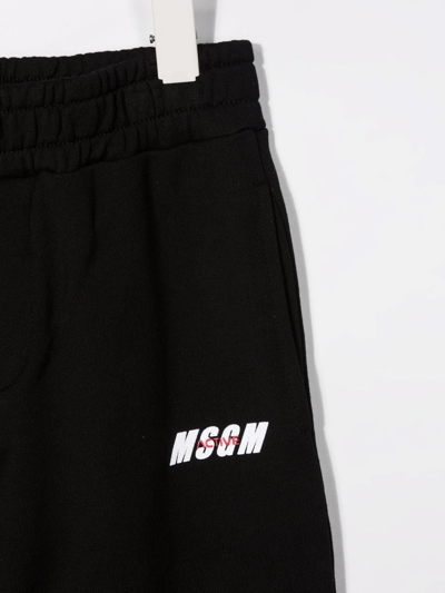 Msgm Logo-print Drawstring Track Pants In Black