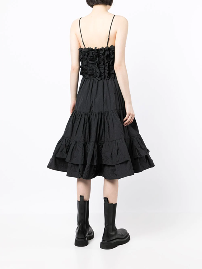Shop Msgm Ruffled-detail Dress In Black