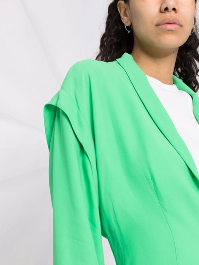 Shop Forte Forte Drop-shoulder Single-breasted Blazer In Green