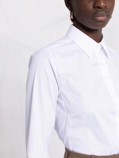 Shop Fay Long-sleeve Button-fastening Shirt In White