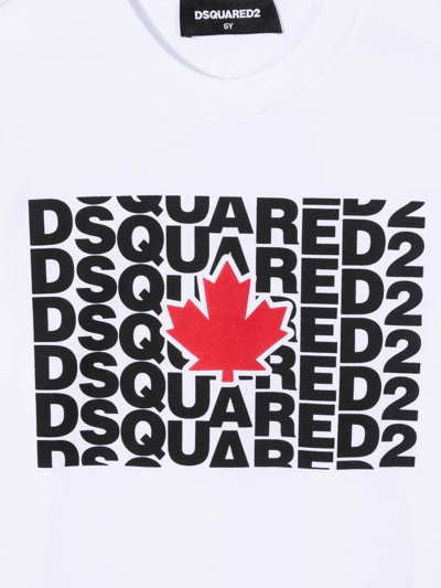 Shop Dsquared2 Multi-logo Jersey T-shirt In White