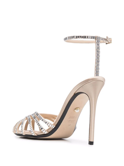 Shop Alevì Embellished Strappy Pumps In Neutrals