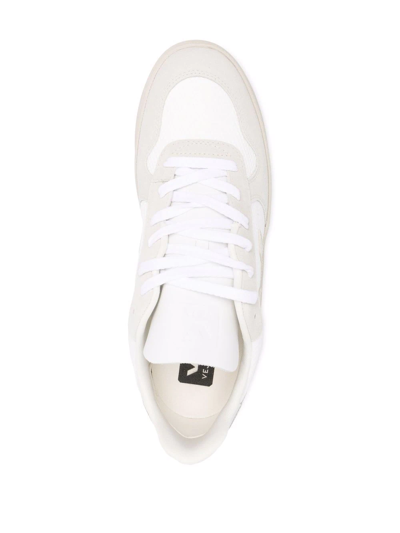 Shop Veja V-10 Mesh Low-top Sneakers In White