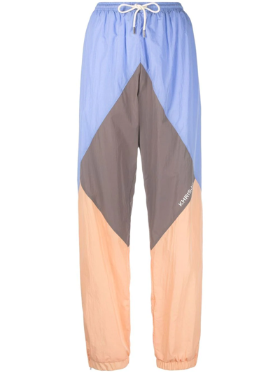 Shop Khrisjoy Colour-block Track Pants In Blue