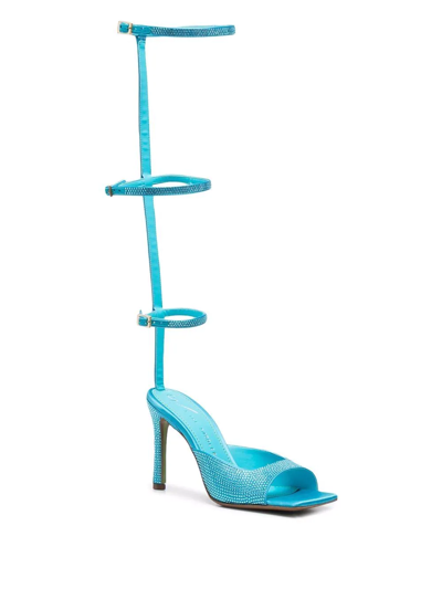Shop The Saddler X Caroline Vreeland 100mm Ankle Sandals In Blue