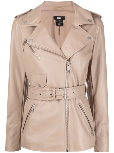 Dkny faux leather shop moto jacket