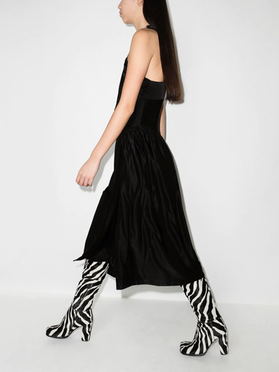 Rabanne Halterneck Chain-detail Midi Dress In Black