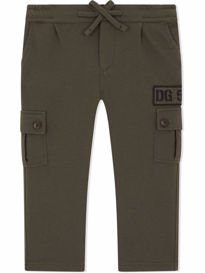 Dolce & Gabbana Logo Patch Cargo Trousers In Grey