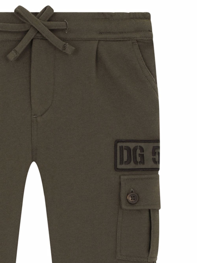 Shop Dolce & Gabbana Logo Patch Cargo Trousers In Grey
