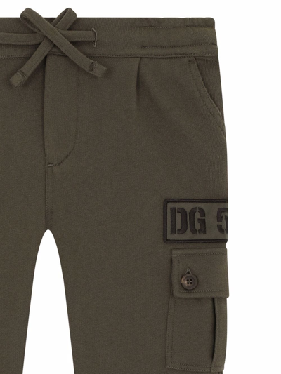 Dolce & Gabbana Logo Patch Cargo Trousers In Grey