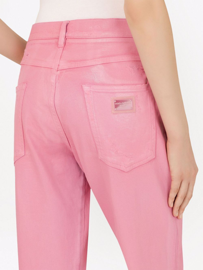 Shop Dolce & Gabbana Straight-leg Denim Jeans In Pink
