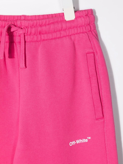 Shop Off-white Logo-print Drawstring Tracksuit Bottoms In Pink