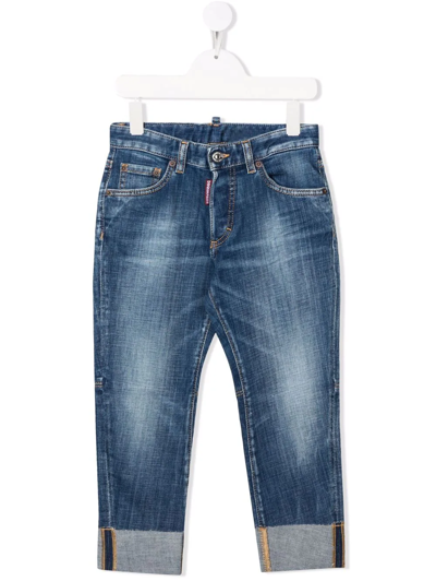 Dsquared2 Kids' Sailor Turn-up Jeans In Blue | ModeSens