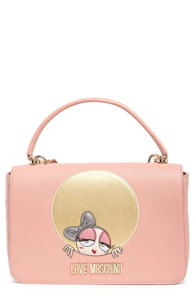 Shop Love Moschino Borsa Leather Cipria Messenger Bag