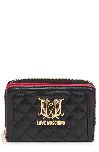 Shop Love Moschino Portafogli Quilted Nappa Wallet In Nero