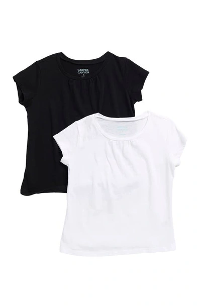 Shop Harper Canyon Kids' Cotton Short Sleeve T-shirt In White- Black Pack