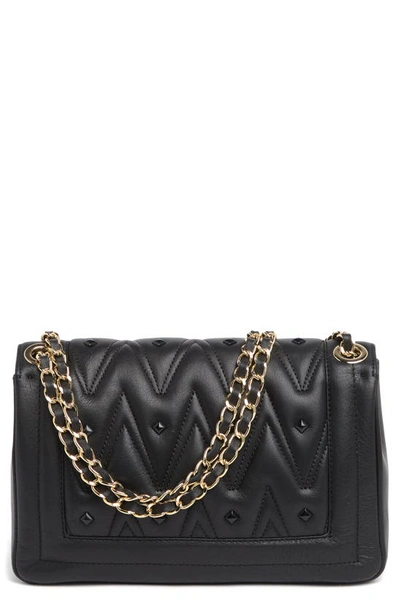 Shop Valentino By Mario Valentino Alice D Leather Shoulder Bag In Black