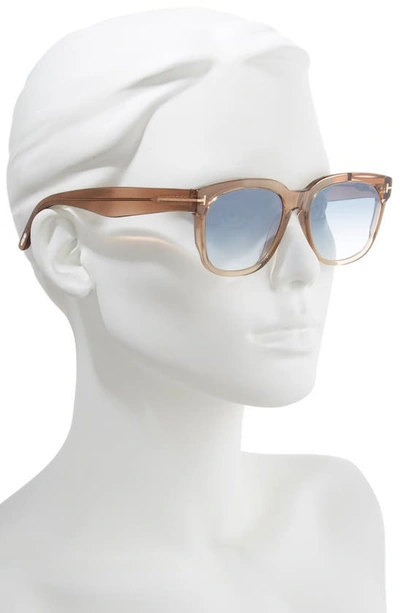 Shop Tom Ford Rhett 55mm Sunglasses In Pnk Champag/ Turq Sand/ Silv